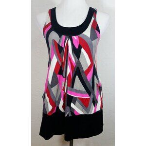 Express XS Tank Top Geometric Abstract Multicolor Pockets Sleeveless